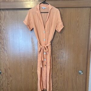 Maurie + Eve Orange Wrap Tie Front Maxi Dress